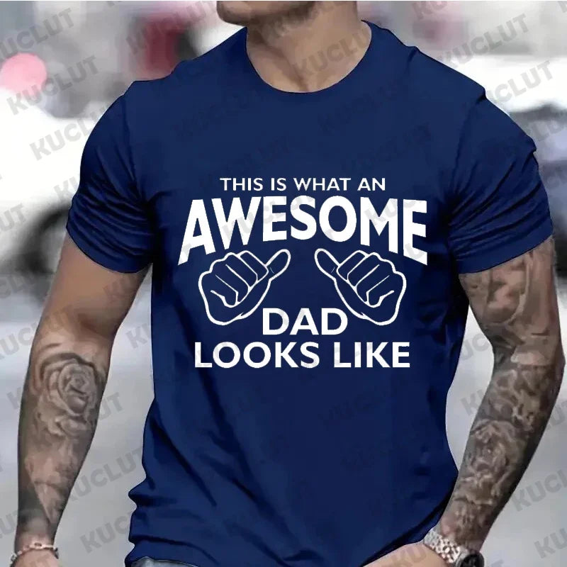 Men's Clothing AWESOME DAD This Is What An Dad Looks Like MENS T-shirt Shirt Tshirt Funny Dad T-shirts Daddy Tee Tops Clothes