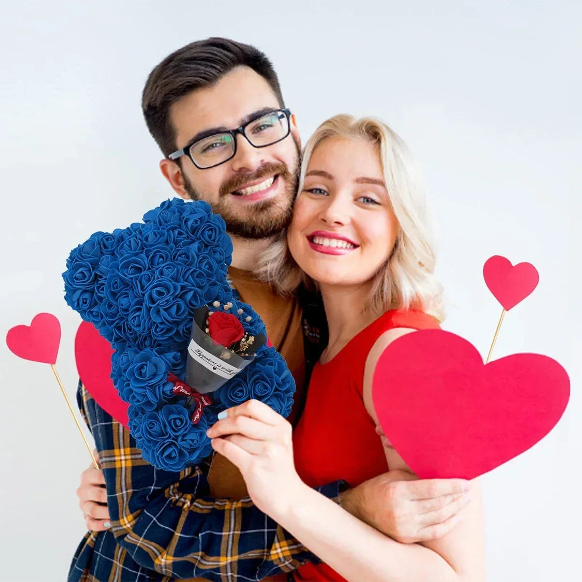 Girlfriend Birthday Gifts Women Rose Teddy Bear Artificial Flower Anniversary Valentines Day Birthday Gift Mothers Day Mom Gifts