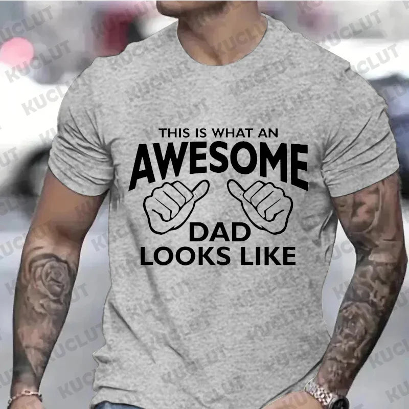 Men's Clothing AWESOME DAD This Is What An Dad Looks Like MENS T-shirt Shirt Tshirt Funny Dad T-shirts Daddy Tee Tops Clothes