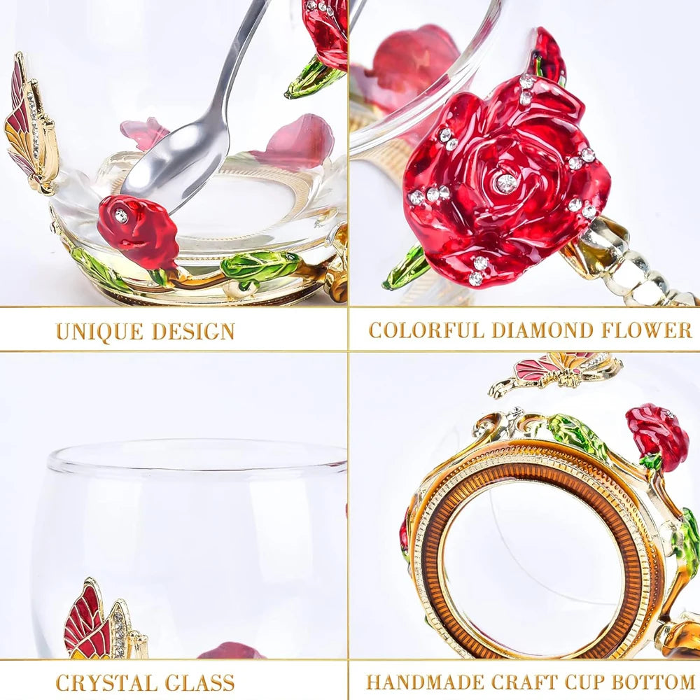 Gifts for Mom Women Mothers Day Glass Coffee Enamels Mug Best Birthday Valentines Gifts for Her Girlfriend Wife from Daughter