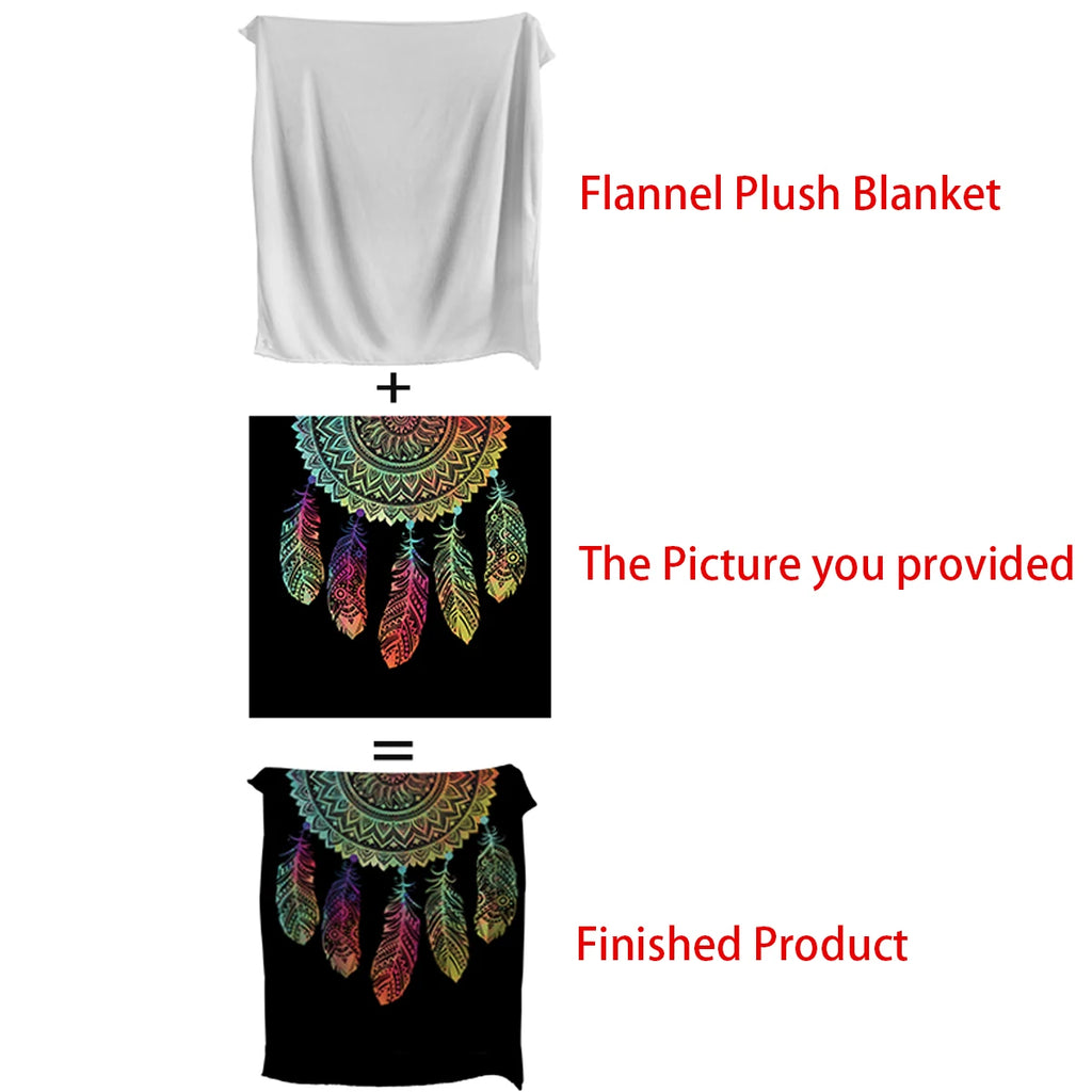 Flannel Custom Blanket Customized Warm Blankets for Bed Sofa Any Picture DIY Personalized Customization On Demand Plush