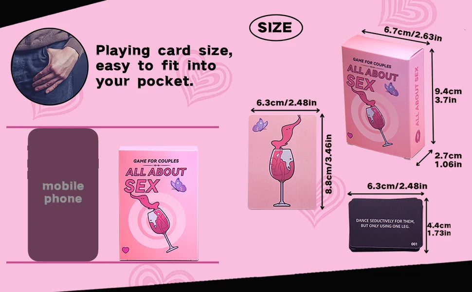 All About Sex, An Exciting Original Card Game for Couples, Elevate Your Evenings with Fun and Joy, 2 Players, 20+Mins, Age 16+