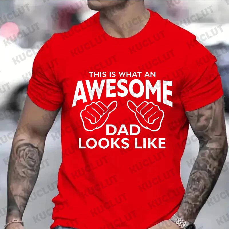Men's Clothing AWESOME DAD This Is What An Dad Looks Like MENS T-shirt Shirt Tshirt Funny Dad T-shirts Daddy Tee Tops Clothes