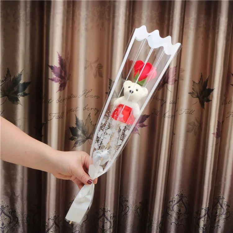 1Pcs 2023 Valentines Day Gift for Girlfriend Boyfriend Bear Flower Soap Wedding Gift for Guests Party Favors Promotional Gifts