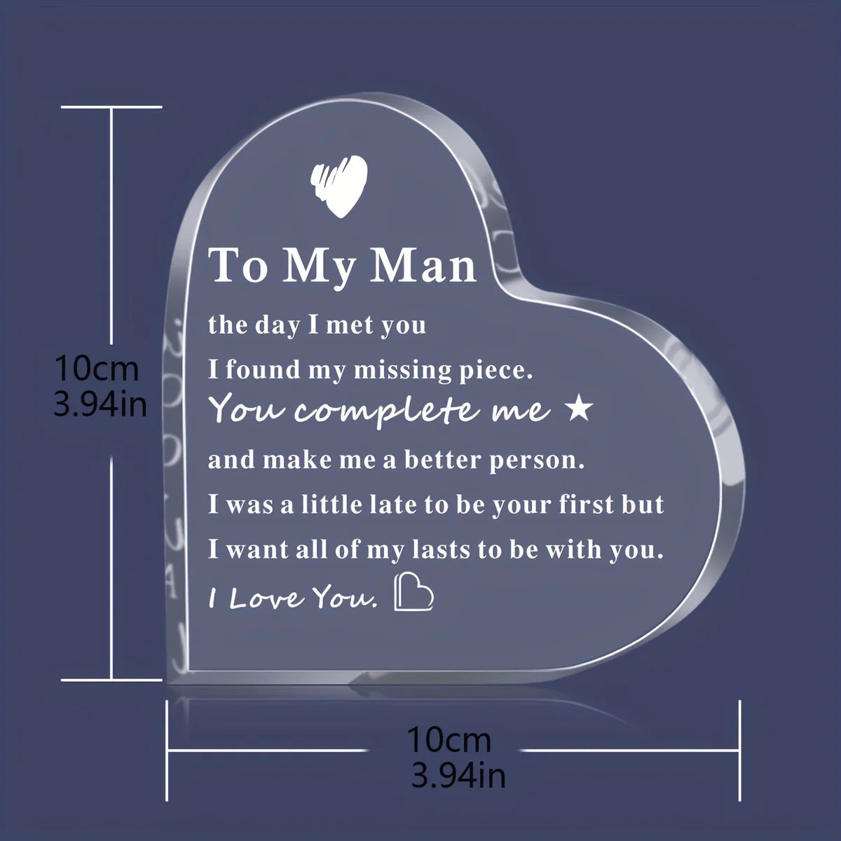 1pc Wife Gift for Husband Boyfriend Anniversary Birthday Valentine's Day Gift Engagement Wedding Gift Plaque Decoration Ornament