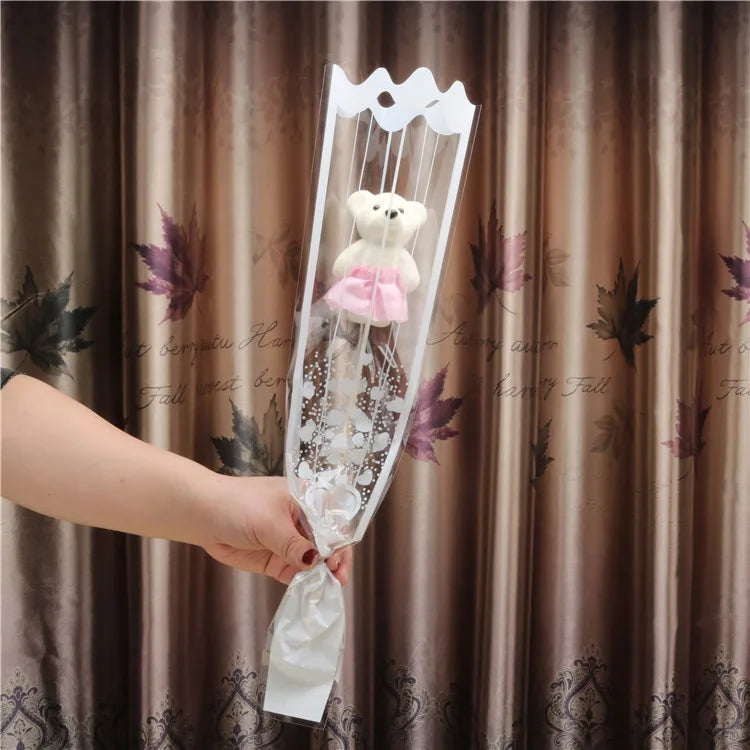 1Pcs 2023 Valentines Day Gift for Girlfriend Boyfriend Bear Flower Soap Wedding Gift for Guests Party Favors Promotional Gifts