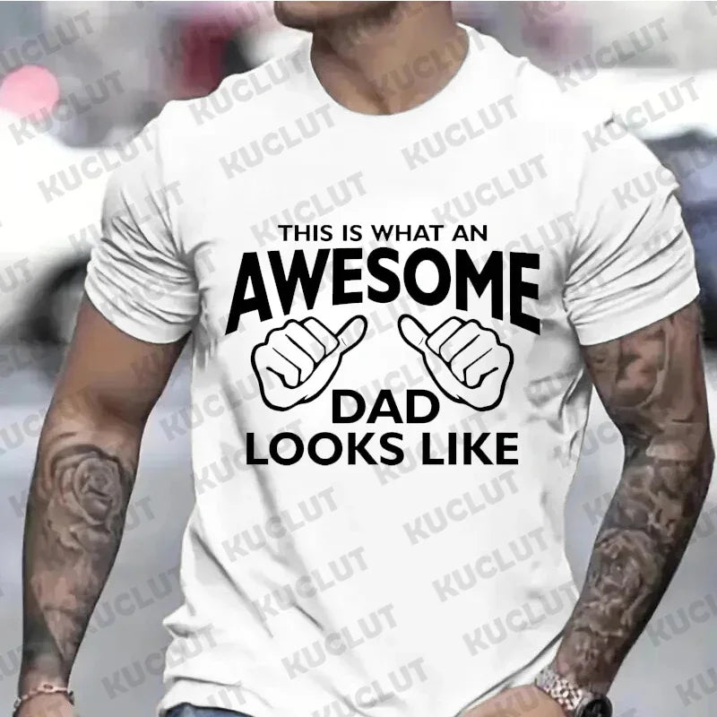 Men's Clothing AWESOME DAD This Is What An Dad Looks Like MENS T-shirt Shirt Tshirt Funny Dad T-shirts Daddy Tee Tops Clothes