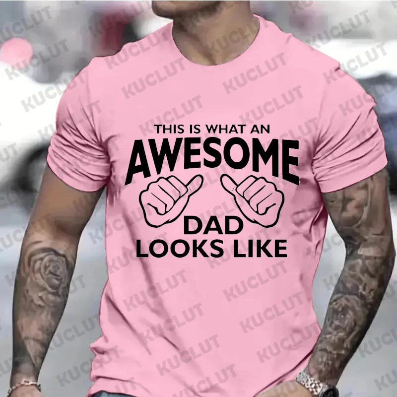 Men's Clothing AWESOME DAD This Is What An Dad Looks Like MENS T-shirt Shirt Tshirt Funny Dad T-shirts Daddy Tee Tops Clothes