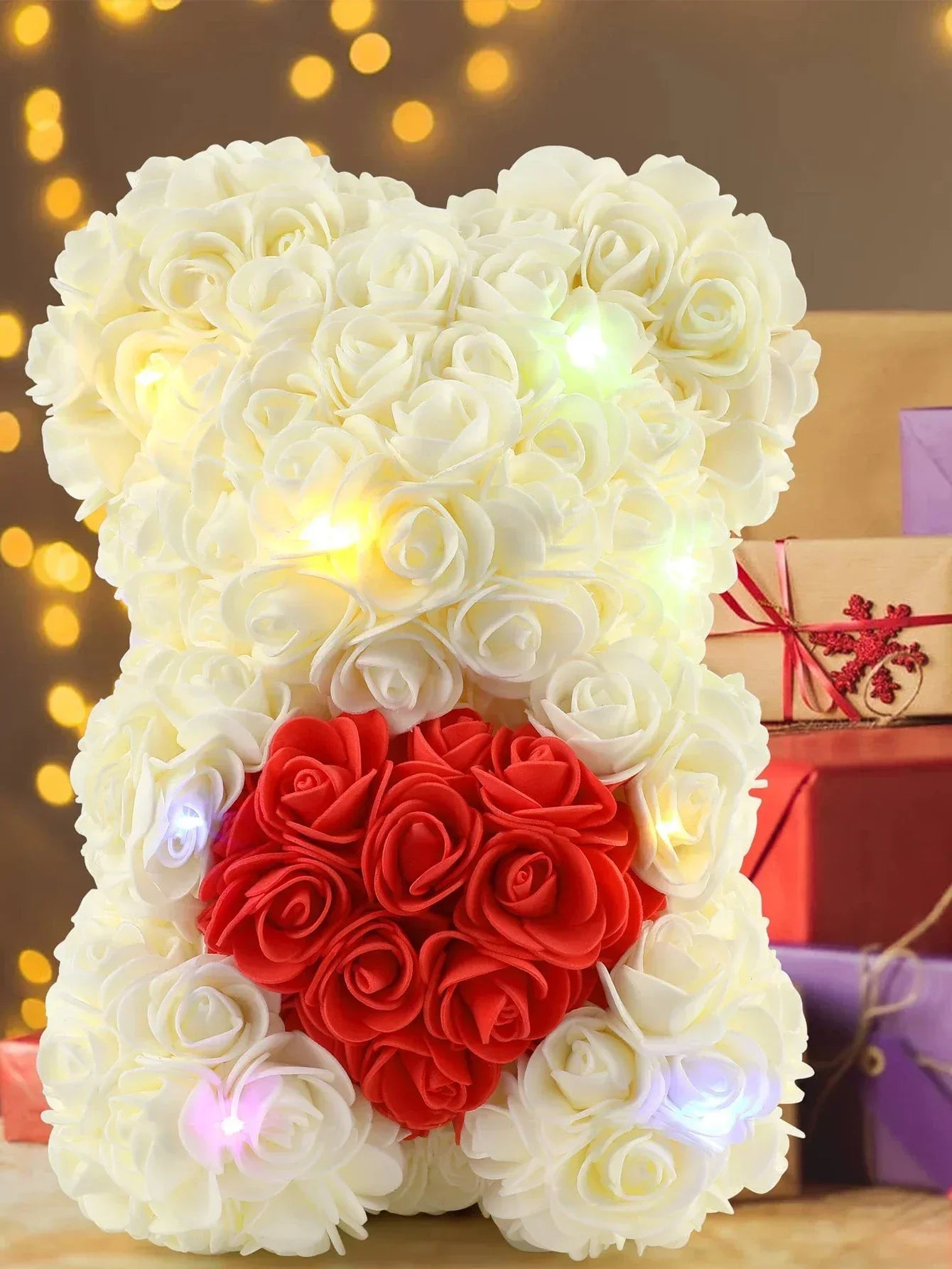 Girlfriend Birthday Gifts Women Rose Teddy Bear Artificial Flower Anniversary Valentines Day Birthday Gift Mothers Day Mom Gifts