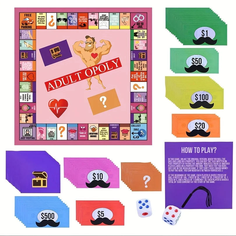 Couples Adultopoly Board Game For Sex Toys Date Night Couple Game Card Board Game Props For 1 Set Adults Sex Game Board