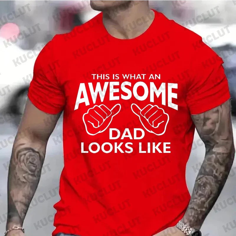 Men's Clothing AWESOME DAD This Is What An Dad Looks Like MENS T-shirt Shirt Tshirt Funny Dad T-shirts Daddy Tee Tops Clothes
