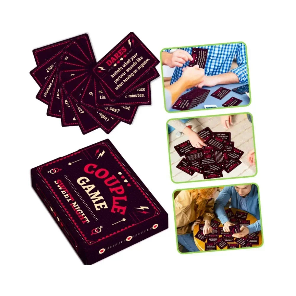 A Set Couple Game 50Cards Outdoor Sport Night Desktop Games Interactive Toys Prop Card  Ask or Answer Truth or Dare English Play