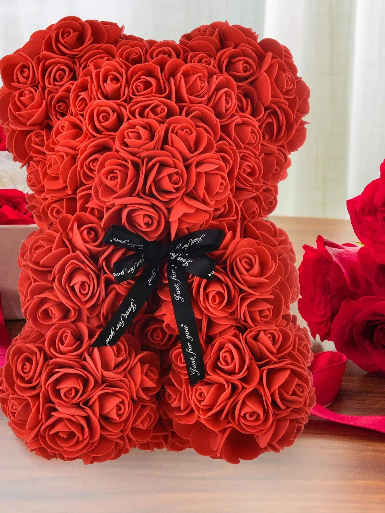 Girlfriend Birthday Gifts Women Rose Teddy Bear Artificial Flower Anniversary Valentines Day Birthday Gift Mothers Day Mom Gifts