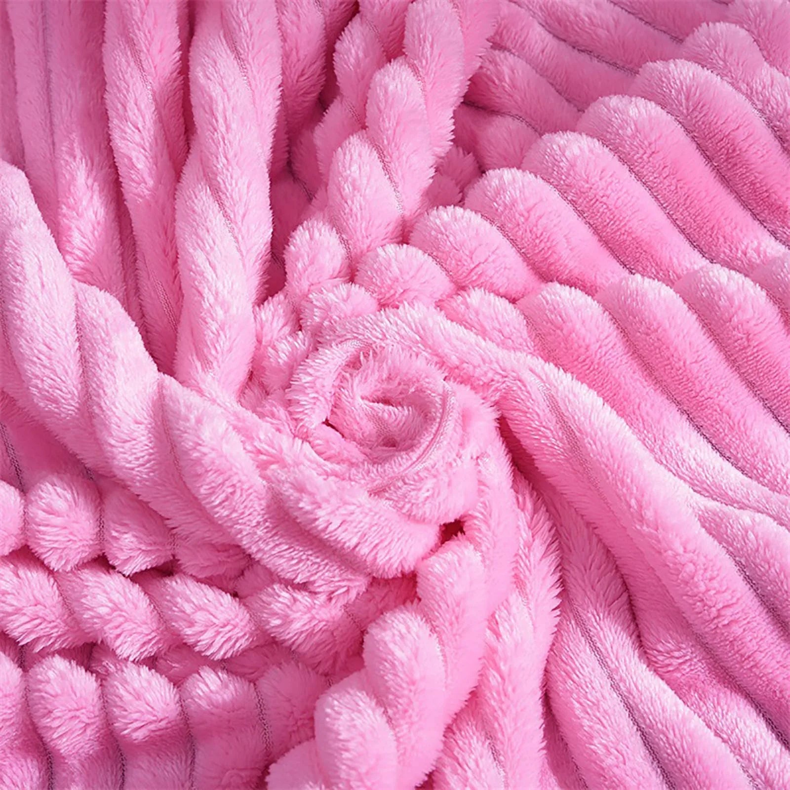 Striped Flannel Blankets For Beds Solid Pink Blue Color Soft Warm Mink Throw Sofa Cover Bedspread Beach Airplane Travel Blankets