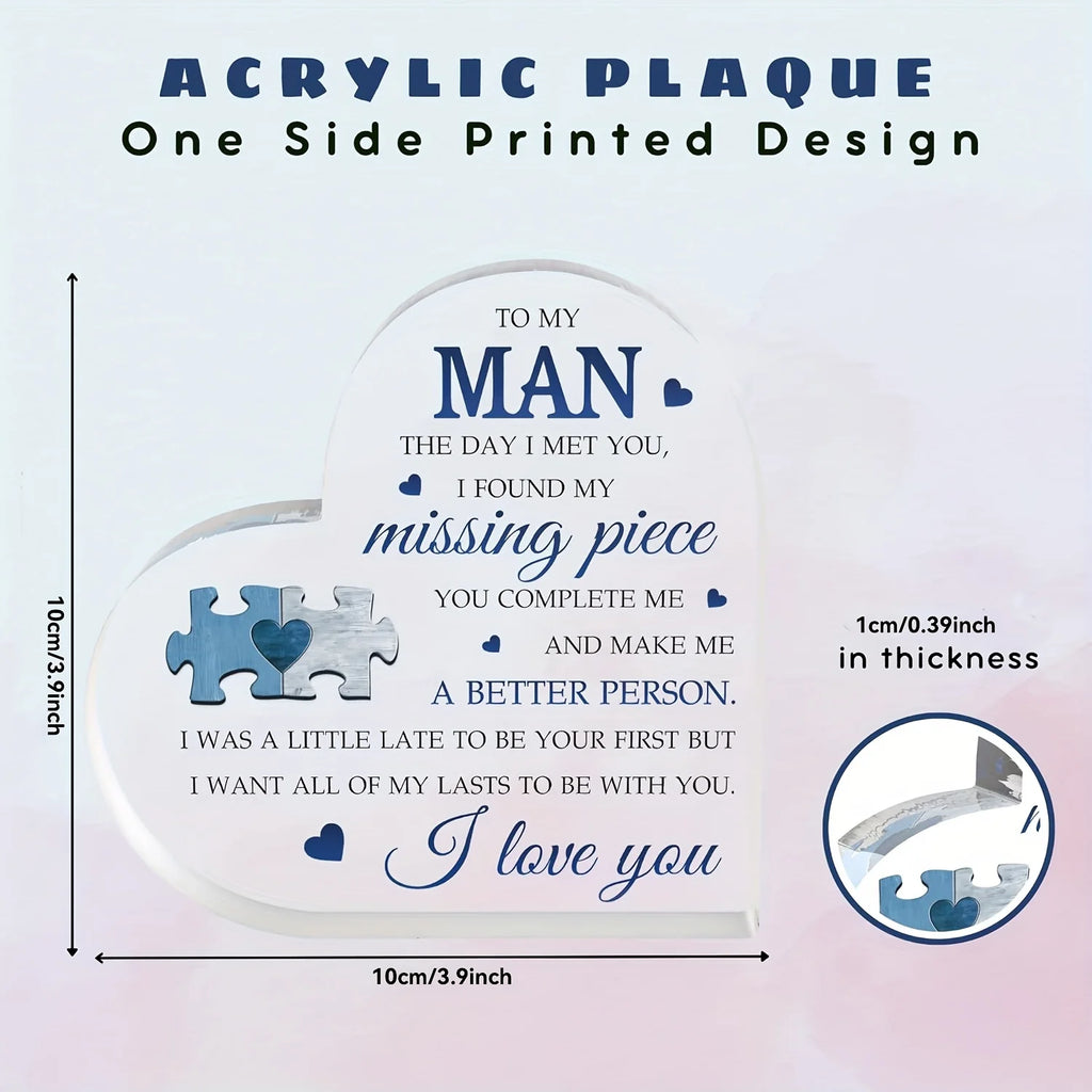 Anniversary, Birthday, Valentines Day Gifts for Him - Couples Gift Ideas for Boyfriend, Husband, Men - Decorative Sign