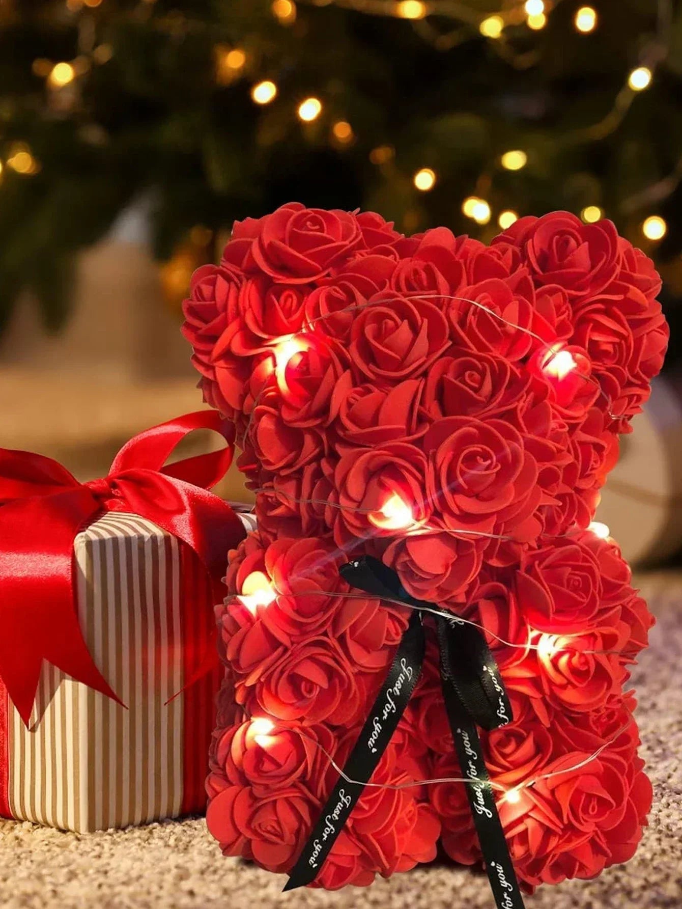 Girlfriend Birthday Gifts Women Rose Teddy Bear Artificial Flower Anniversary Valentines Day Birthday Gift Mothers Day Mom Gifts