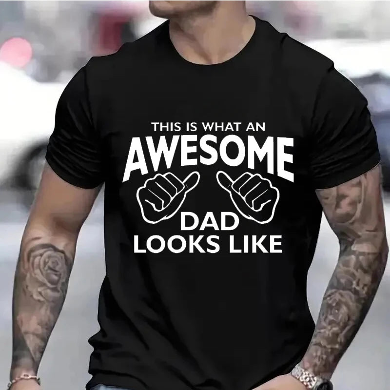 Men's Clothing AWESOME DAD This Is What An Dad Looks Like MENS T-shirt Shirt Tshirt Funny Dad T-shirts Daddy Tee Tops Clothes