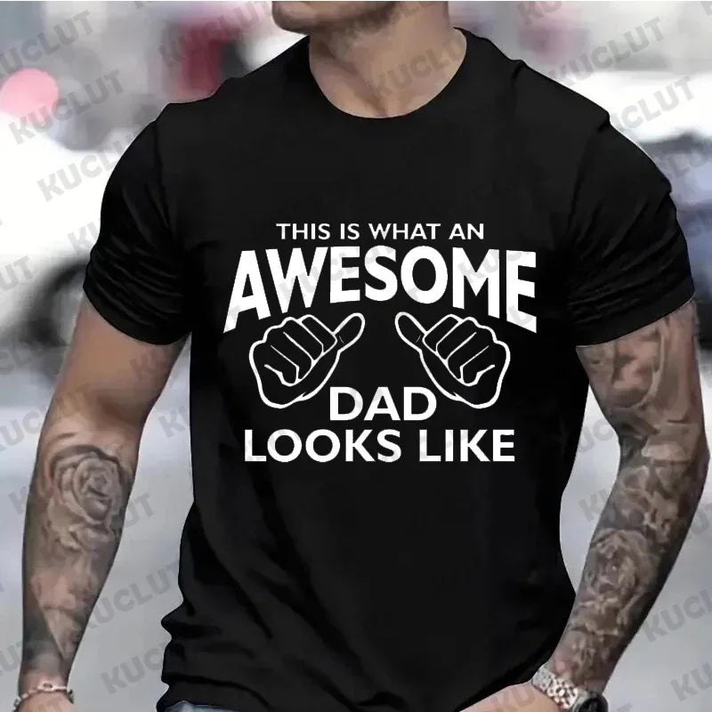 Men's Clothing AWESOME DAD This Is What An Dad Looks Like MENS T-shirt Shirt Tshirt Funny Dad T-shirts Daddy Tee Tops Clothes