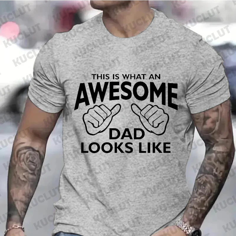 Men's Clothing AWESOME DAD This Is What An Dad Looks Like MENS T-shirt Shirt Tshirt Funny Dad T-shirts Daddy Tee Tops Clothes