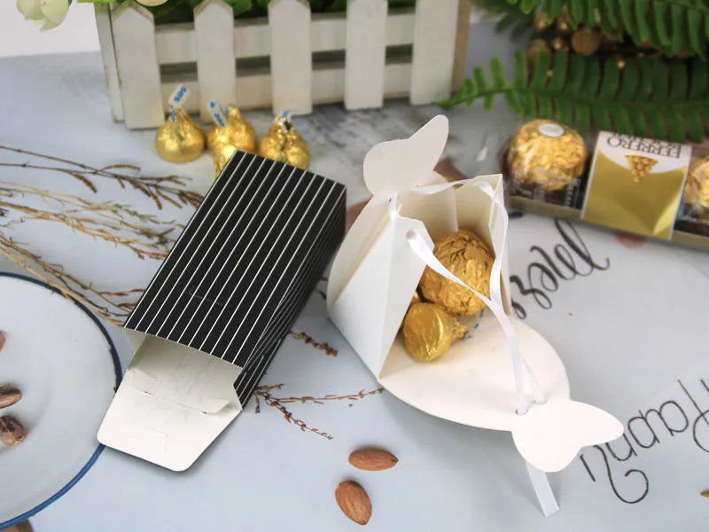 Wedding Gift Bag Bride and Groom Candy Box DIY with Ribbon Wedding Decorations Souvenir Party Supplies