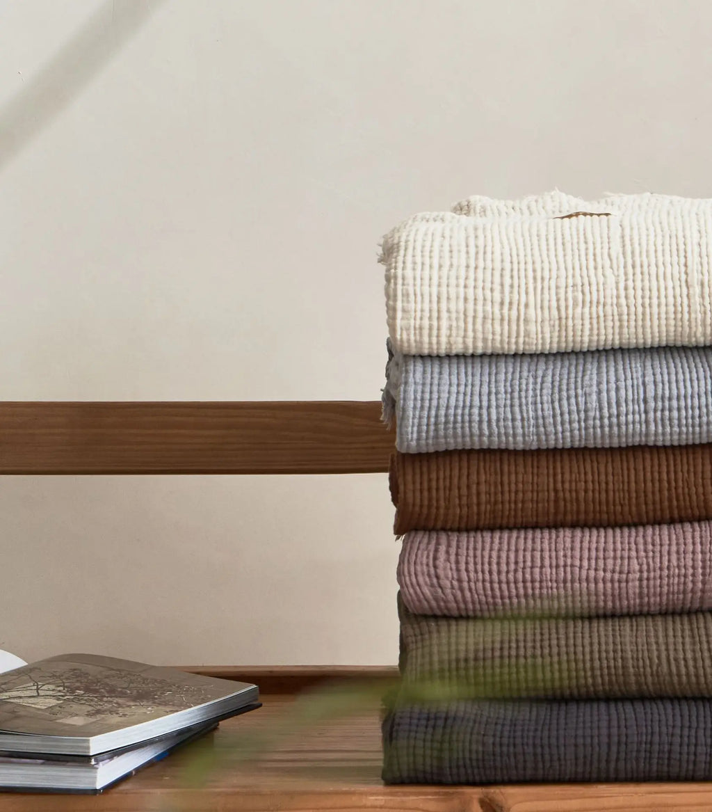 Soft Cotton Blankets Four Layers Of Gauze Sofa Cover Throw Blanket with Tassel Office home Decorative all season