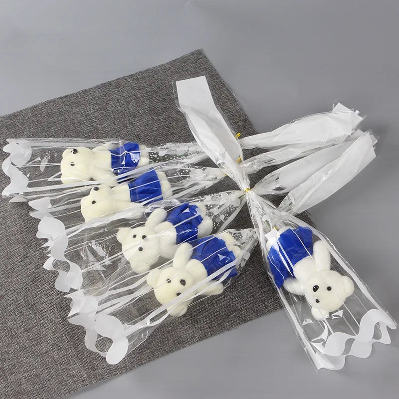 1Pcs 2023 Valentines Day Gift for Girlfriend Boyfriend Bear Flower Soap Wedding Gift for Guests Party Favors Promotional Gifts