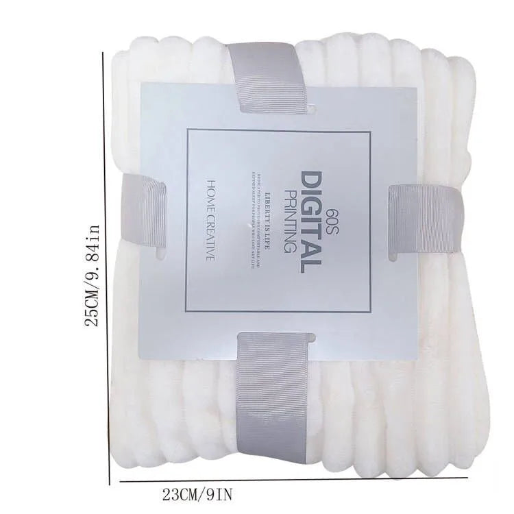 Striped Flannel Blankets For Beds Solid Pink Blue Color Soft Warm Mink Throw Sofa Cover Bedspread Beach Airplane Travel Blankets