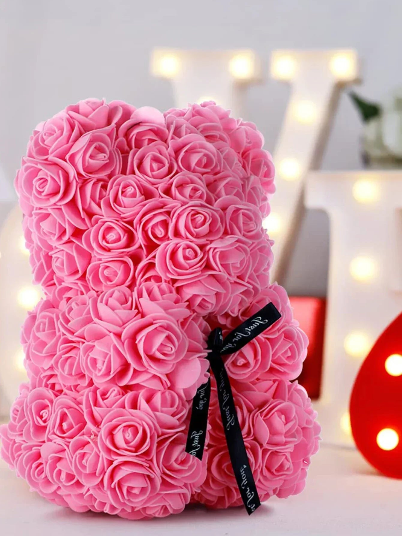Girlfriend Birthday Gifts Women Rose Teddy Bear Artificial Flower Anniversary Valentines Day Birthday Gift Mothers Day Mom Gifts