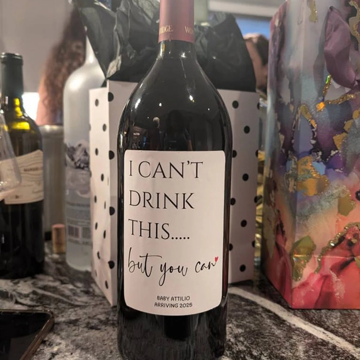 30 personalized birthday wine label gifts for her, wedding anniversary, Valentine's Day, Christmas engagement
