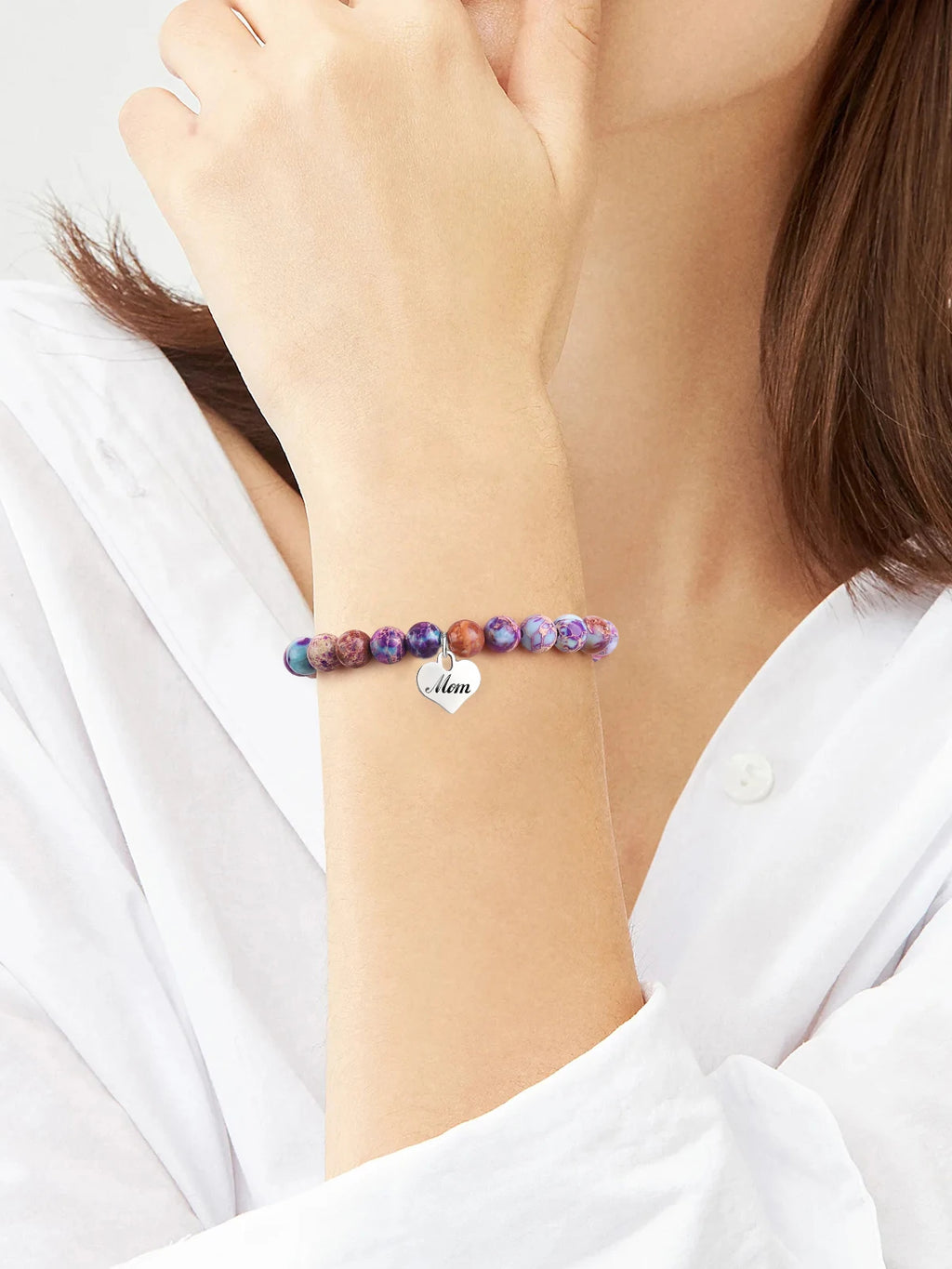 Gifts for Mom Birthday, Mother's Day Gifts Valentine's Day Gifts for Mom Mother, Natural Stone Bracelets Jewelry for Mon from Da